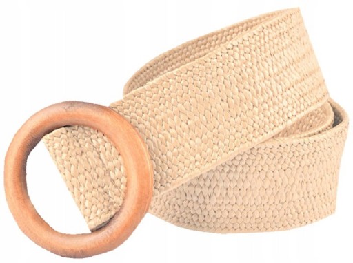 PLETENÝ SLAMENÝ BOHO OPASOK, ELASTICKÁ ECRU SPONKA