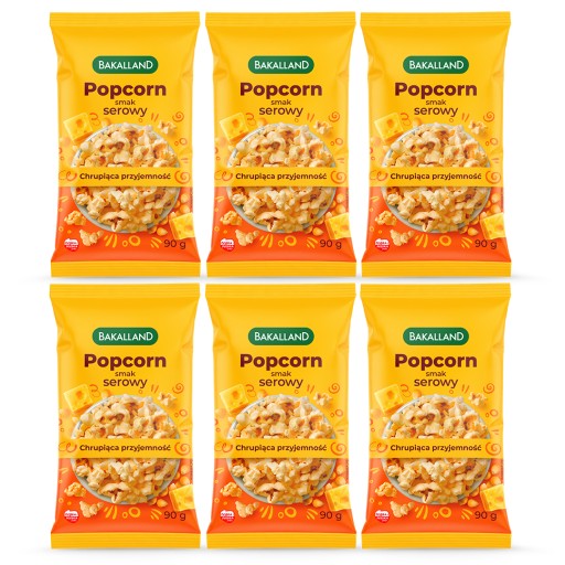 Bakalland syr popcorn do mikrovlnky 6x90g, lahodný snack