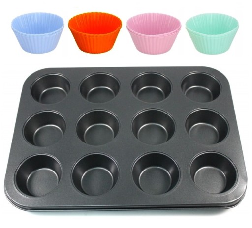 PODNOS NA MUFFINY + 12 SILIKÓNOVÝCH KOŠÍKOV