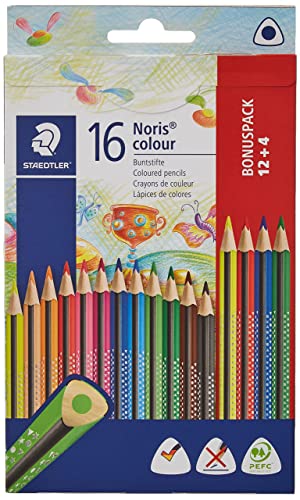 STAEDTLER NORIS COLOR SILNÉ TROJUHOLNÍKOVÉ CERÚŽKY 16 kusov 12+4