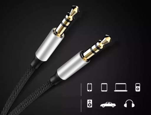AUDIO AUX KÁBEL MINI JACK 3,5mm STEREO SOLID 1m