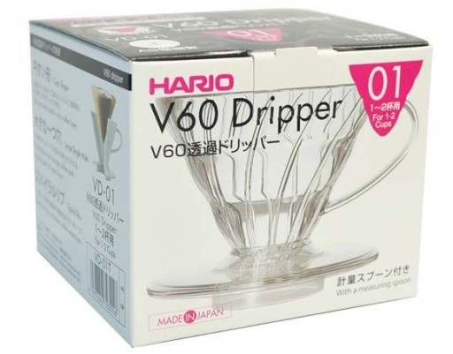 HARIO ODKAPÁVAČ KÁVY PLASTOVÝ TRANSPARENT V60-01