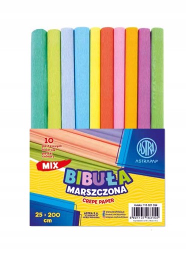 Astra farebný krčený hodvábny papier 25x200 pastelových 10 farieb