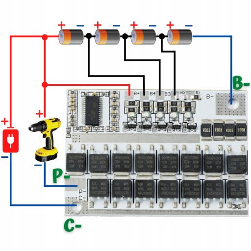 Li-Ion balancer BMS 3S 100A 10,8V | Nabíjačka článkov 18650