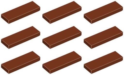 LEGO TILE 63864 TILE 1x3 hnedá (6g) 9 ks
