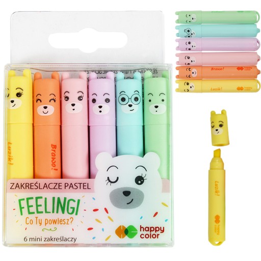 MINI ZVÝRAZŇOVAČE PASTELOVÉ ZNAČOVAČE MAJÚ 6 FARIEB