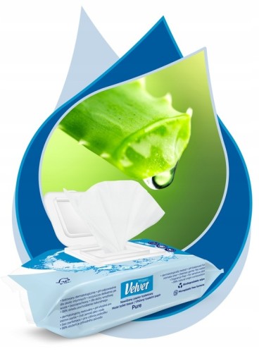VELVET Pure vlhčený toaletný papier 48 ks