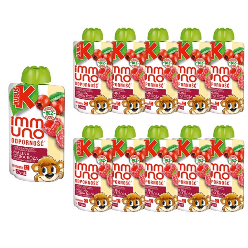 Kubuś Immuno Malina Mousse z divokej ruže 100g x 10 kusov