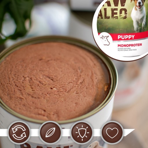 Monoproteínové mokré krmivo pre šteňatá s hovädzím mäsom Raw Paleo Puppy 400g