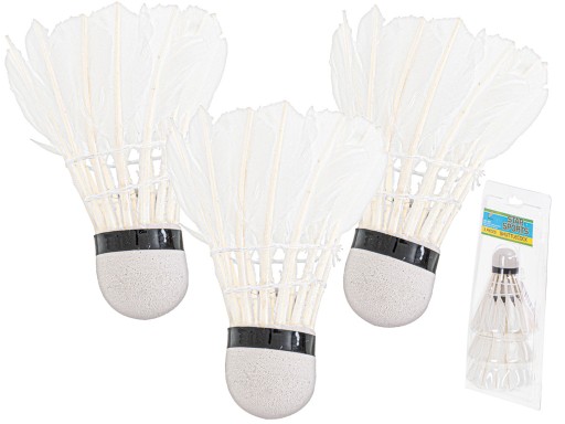 Pérové badmintonové loptičky, 3 ks