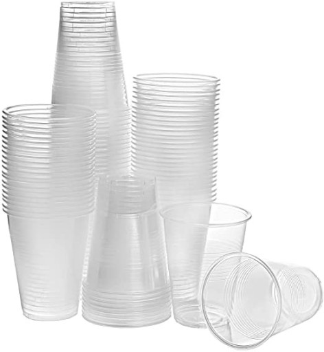 Poháre Bezfarebné jednorazové plastové poháre 200ml 100ks na vodu a nápoje
