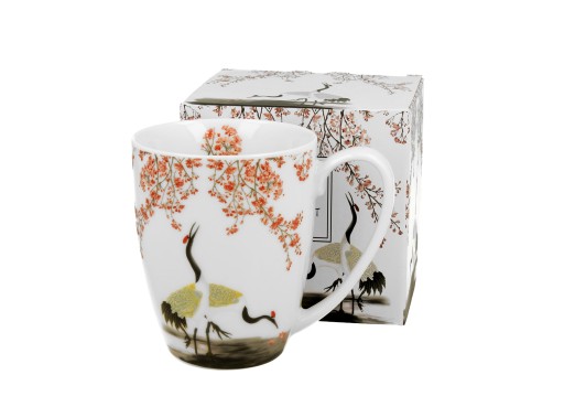 Klasický hrnček 350 ml Sakura a žeriavy
