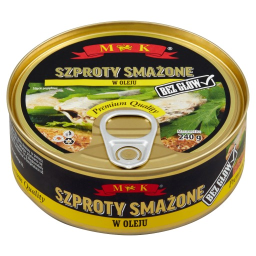 Šproty vyprážané v rastlinnom oleji 240g MK
