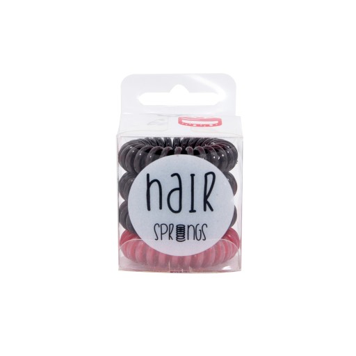 HAIR SPRINGS 3+1 hnedé a červené gumičky
