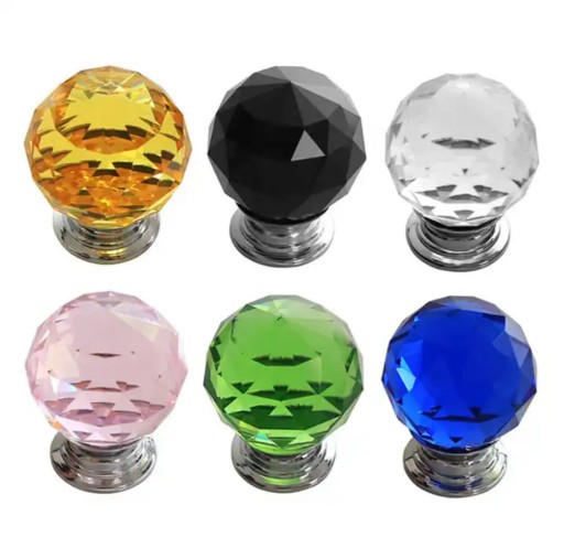KRIŠTÁĽOVÝ NÁBYTOK Úchytka 30mm RUŽOVÝ CRYSTAL glamour