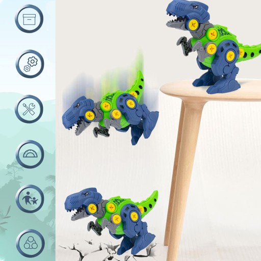 KONŠTRUKČNÁ SADA PRE KRÚTACÍ BLOK SKRUTKOVAČ DINOSAUR HRAČKA 2x 5v1