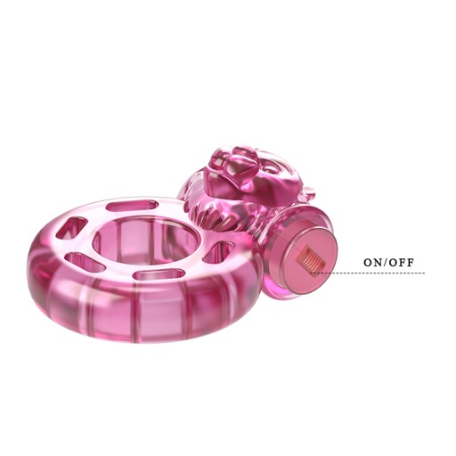 BAILE - Vibračný prsteň na penis Bear Pink