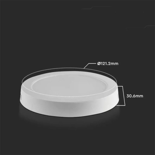 Prisadený LED panel V-TAC Premium 6W Okrúhly VT-60006 4000K 660lm 2 Years Gw