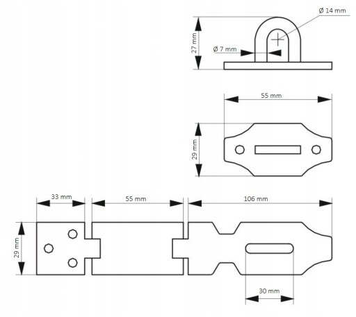 WRZECIĄDZ ZÁMOK VISNÝ ZÁMOK POZINKOVANÝ 160 mm