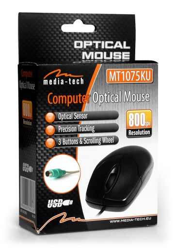 MYŠ POČÍTAČOVÁ MYŠ MT1075 PS2 800 CPI OFFICE