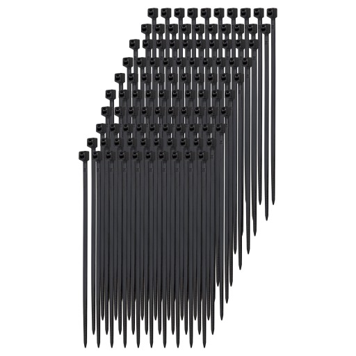 Sťahovacie pásky, zipsy, sťahovacie pásky, čierne, 2,5 x 150 mm - 100 ks.