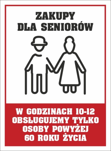 Nálepka HODINY PRE SENIOROV 15x20 cm do predajne