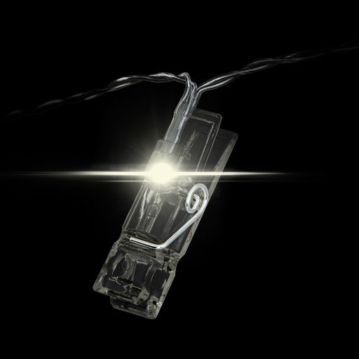 LED lampy, klipy, spony na fotografie, 1,5 m, 10 LED teplá biela, na batérie