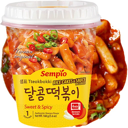 Rezance Ryžové jedlo Topokki Tteokbokki v sladkej pikantnej omáčke 160g SEMPIO
