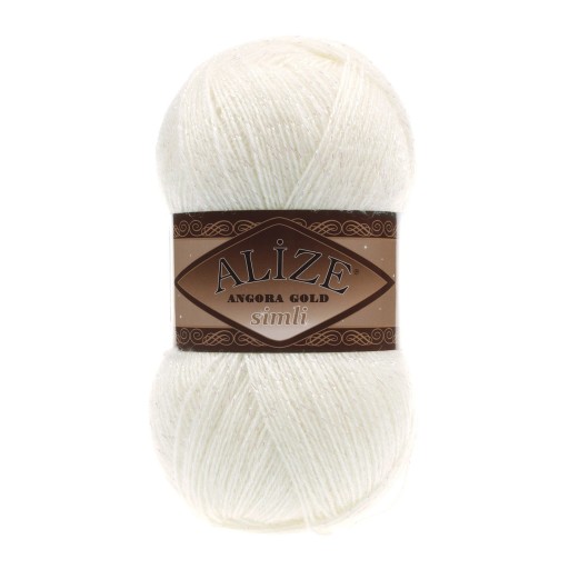 Alize Angora Gold Simli trblietavá priadza č. 62 krémová, 20% vlna 100g