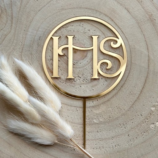 IHS v leme kruhu Communion Communion Topper Zlaté PLEXI zrkadlo