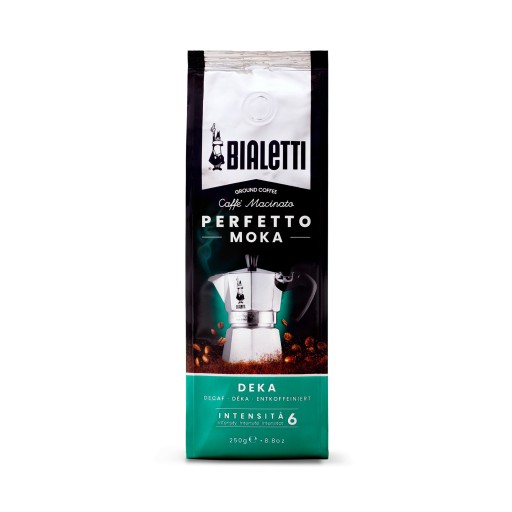Bialetti Perfetto Moka DEKA mletá káva 250 g bez kofeínu