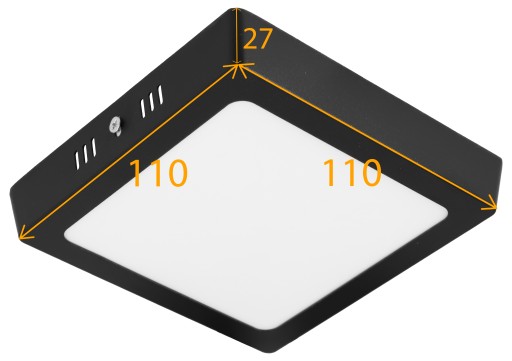 Prisadený LED panel 6W, neblikavý, CCD, štvorcový, silný, neutrálny