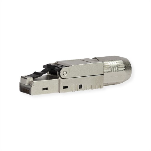 RJ-45 Cat.6A STP poľná zástrčka, strieborná