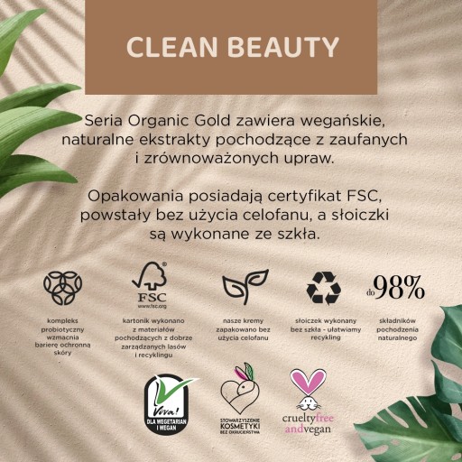 Krém na tvár Eveline Cosmetics Organic Gold