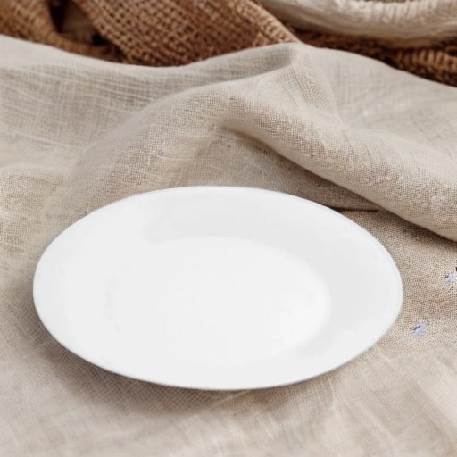 Veľký jedálenský tanier, plochý, porcelánové taniere, biely, hladký, 24 cm, riad