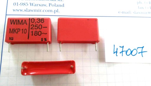 WIMA MKP10 kondenzátor 360nF 250V R22,5 5%