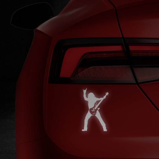GUITARISTICKÁ NÁLEPKA NA AUTO REFLEXNÉ ROCKMAN