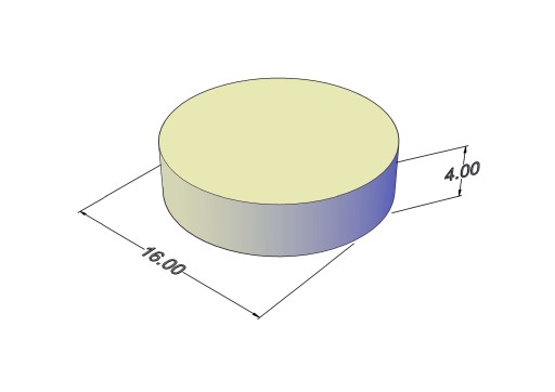 Cylindrický neodýmový magnet MW 16x4 N38