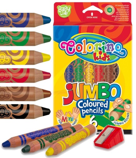 COLORINO okrúhle ceruzky Extra JUMBO 6 farieb