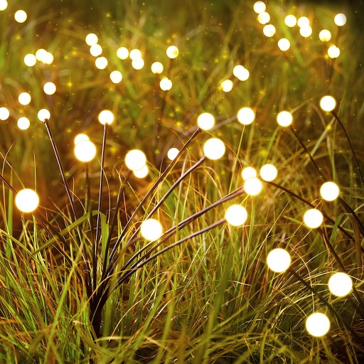 SLNEČNÁ LAMPA, 6xLED, guličky, teplá biela, 70 cm, NÁDHERNÁ