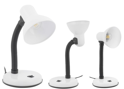 Biela nastaviteľná LED stolová lampa do školy