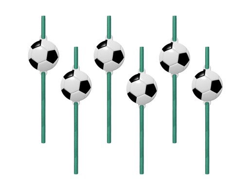 Futbalové narodeninové slamky 6ks Futbalové ECO BIO