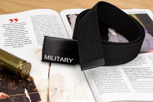 Pánsky vojenský opasok BLACK MILITARY Webbing