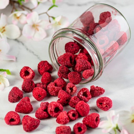 MRAZOM SUŠENÉ MALINY 25G celé maliny v dóze