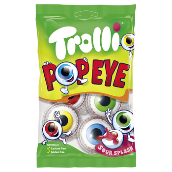 1x 75g TROLLI Pop Eye Jelly fazuľa s ovocnou náplňou