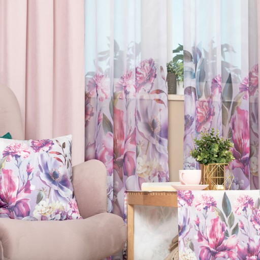 Ozdobná obliečka na vankúš fialové kvety 40x40cm Wera