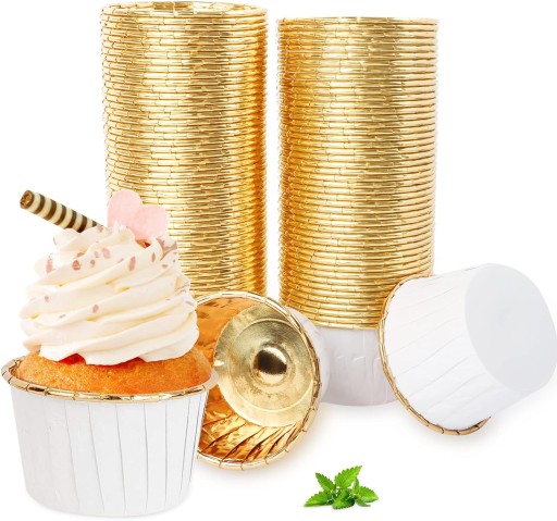Košíčky na muffiny, košíčky na muffiny, biele zlato, 50 ks