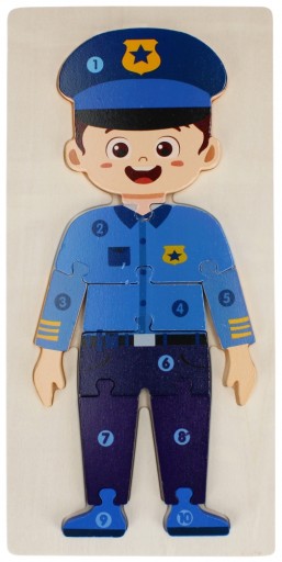 Drevené puzzle. Policajt. Mega Creative 526093