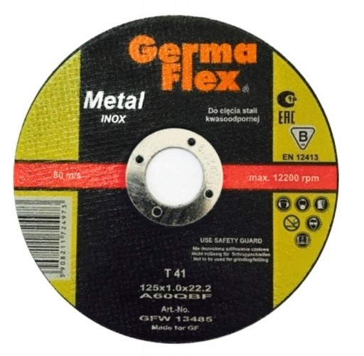 Kotúč rezný 125x1,0x22,2 INOX Germa Flex