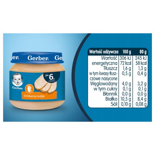 Gerber Dinner Jemná morka pre dojčatá po 6 mesiacoch 80 g